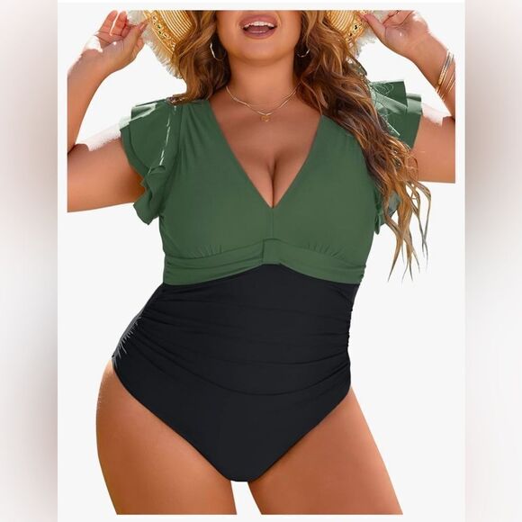 Blooming Jelly Plus Size Swimsuit One Piece Tummy Control Modest Full Coverage - Picture 1 of 6